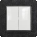 Sedna two-circuit switch (white insert, slate matte frame)